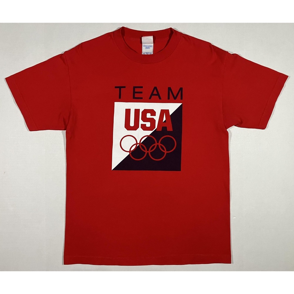 Vintage Team USA Olympics Shirt Mens Medium Murina Made USA Olympic Rings